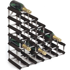 Wine Rack RTA Wineracks Galvanised Steel 27 Bottles 6x6 Black Ash