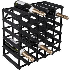 Wine Rack RTA Wineracks Black Steel 30 Bottles 6x4 Black Ash