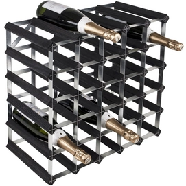 Wine Rack RTA Wineracks Galvanised Steel 30 Bottles 5x5 Black Ash