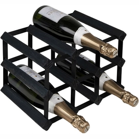 Wine Rack RTA Wineracks Black Steel 9 Bottles 3x2 Black Ash
