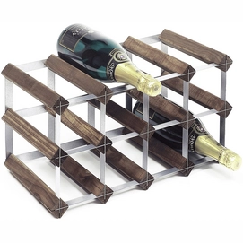 Wine Rack RTA Wineracks Galvanised Steel 12 Bottles 4x2 Dark Oak