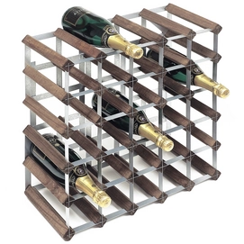 Wine Rack RTA Wineracks Galvanised Steel 30 Bottles 5x5 Dark Oak