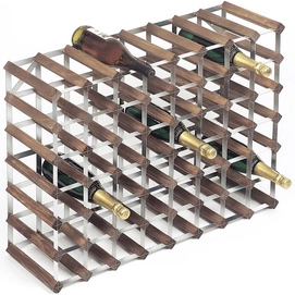 Wine Rack RTA Wineracks Galvanised Steel 56 Bottles 8x6 Dark Oak