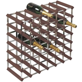 Wine Rack RTA Wineracks Galvanised Steel 42 Bottles 6x6 Dark Pine