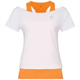 T-Shirt Odlo Womens Kimber White Neon Orange