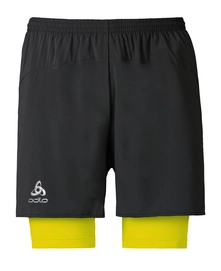 Sportbroek Odlo Mens Shorts Kanon Black Safety Yellow