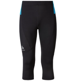 Sportbroek Odlo Mens 3/4 Fury Black Blue Jewel
