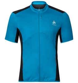 T-shirt Odlo Mens S/S Full Zip Scooby Logic Blue Jewel Black