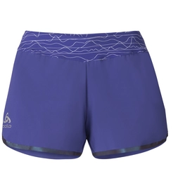 Sportbroek Odlo Womens Shorts Samara Spectrum Blue Placed Print