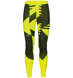 Legging Odlo Mens Vigor Safety Yellow Allover Print