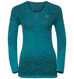 Funktionsshirt Odlo BL Top Crew Neck LS Blackcomb Crystal Teal Pool Grün Damen