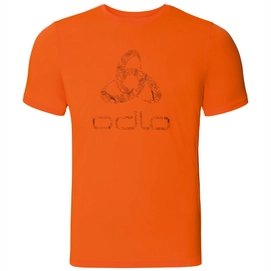 Ondershirt Odlo Men BL Top Crew Neck S/S Core Light Print Orange Clown Fish Placed Print Fw18