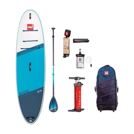SUP-Board Red Paddle 10.8 Ride + Cruiser Tough Paddle + Coiled Leash Blue
