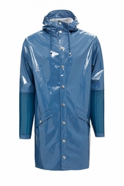 Regenjas RAINS LTD Long Jacket Glossy Faded Blue