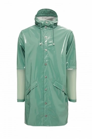 Regenmantel RAINS LTD Long Jacket Glossy Faded Green