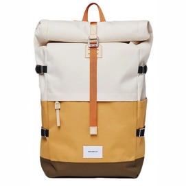 Rucksack Sandqvist Bernt Multi Yellow Sand Olive With Natural Leather