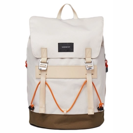 Rucksack Sandqvist Johannes Sand Olive mit Naturleder