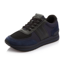 Calvin Klein Mens Estez Suede Nylon Smooth Indigo Black