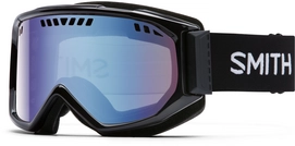 Ski Goggles Smith Scope Black Frame Blue Sensor Mirror