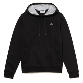 Pullover Lacoste SH2128 Hooded Sweater Black Silver Chine Herren