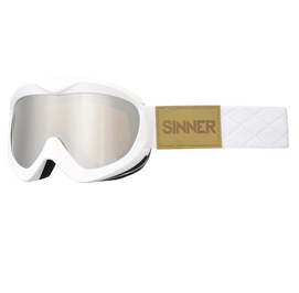 Skibrille Sinner Task Matte White Double Orange Mirror