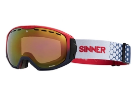 Ski Goggles Sinner Mohawk Matte Red Matte Dark Blue Red Mirror Vent + Orange Vent