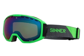 Ski Goggles Sinner Mohawk Matte Neon Green Green Mirror Vent + Orange Vent