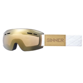 Skibril Sinner Snowstar White Double Gold Mirror Vent.