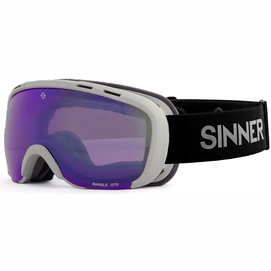 Masque de Ski Sinner Marble OTG Matte Light Grey Double Full Red Mirror 22