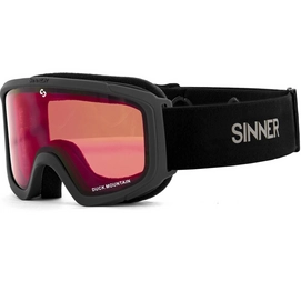 Skibrille Sinner Junior Duck Mountain Matte Black Double Full Red Mirror