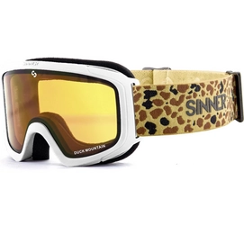 Masque de Ski Sinner Junior Duck Mountain Matte White Double Full Gold Mirror
