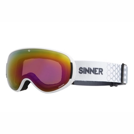 Skibril Sinner Nauders Matte White Red Mirror Vent + Orange Sintec