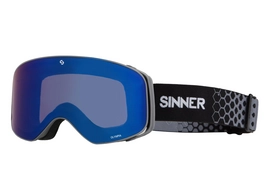 Skibril Sinner Olympia Matte Coolgrey Blue Mirror