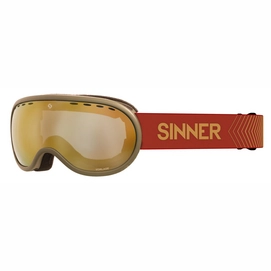 Masque de Ski Sinner Vorlage Matte Sand / Gold Mirror Vent
