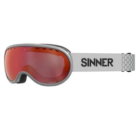 Skibril Sinner Vorlage Matte Light Grey Double Red Sintrast Vent