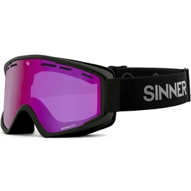 Masque de Ski Sinner Batawa OTG Matte Black Double Pink Sintrast Vent 2022