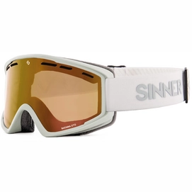 Lunettes de Ski Sinner Batawa OTG Matte White Double Full Gold Mirror Vent
