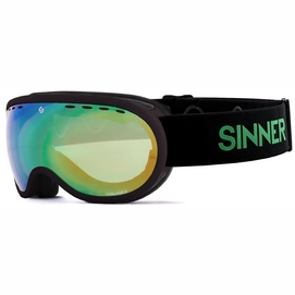 Masque de Ski Sinner Vorlage S Matte Black Double Full Green Mirror Vent