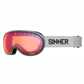 Skibril Sinner Vorlage S Matte Light / Grey Full Red Mirror Vent