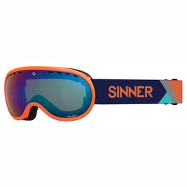 Skibril Sinner Vorlage S Matte Orange / Full Blue Mirror Vent
