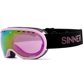 Masque de Ski Sinner Vorlage S Matte Light Pink Double Full Pink Mirror Vent