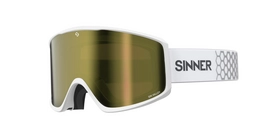 Ski Goggles Sinner Sin Valley Matte White Gold Mirror + Orange