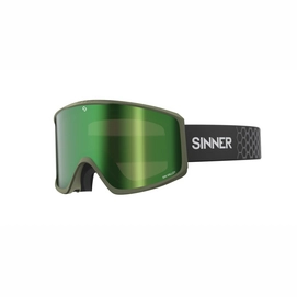 Masque de Ski Sinner Sin Valley+ Matte Moss Green Green Mirror + Orange Sintec