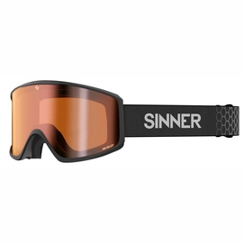 Skibril Sinner Sin Valley S Matte Black / Full Orange Mirror + Pink