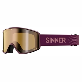 Skibrille Sinner Sin Valley S Matte Purple / Gold Mirror + Pink