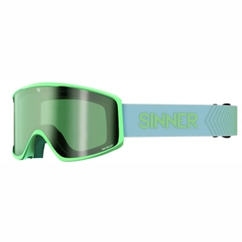 Masque de Ski Sinner Sin Valley S Matte Green / Full Green Mirror + Pink