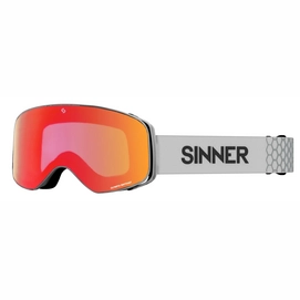 Masque de Ski Sinner Olympia+ Matte Light Grey / Red Sintrast