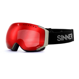 Masque de Ski Sinner Emerald Matte Light Grey FL Red Mirror Vent