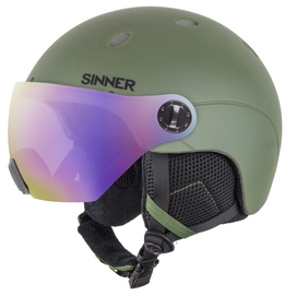 Casque de Ski Sinner Titan Visor Matte Moss Green Blue Mirror