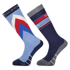 Skisok Sinner Limited Retro Socks Blue Red (2 pack)